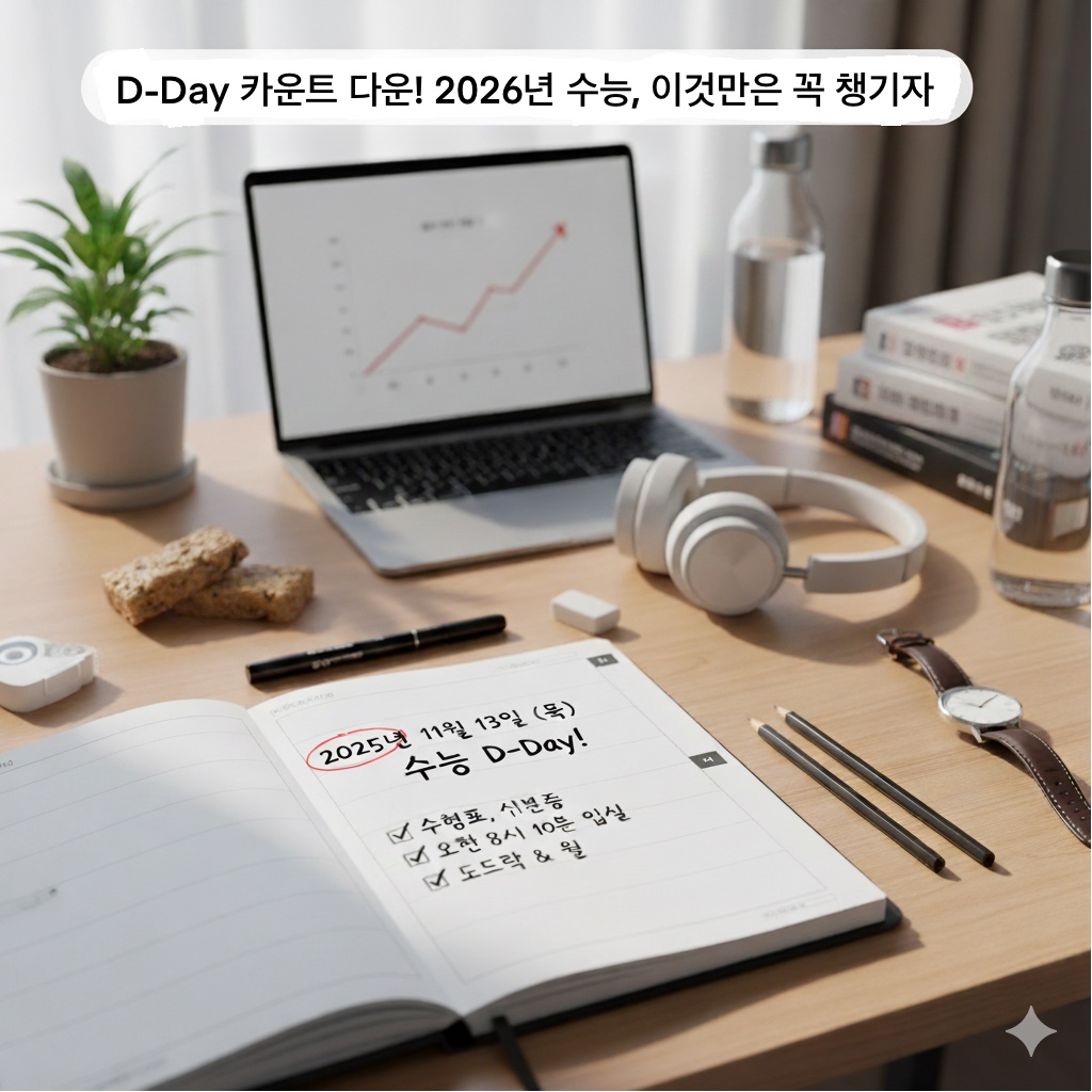 D-Day 카운트다운! 2026학년도 수능, 이것만은 꼭 챙기자!